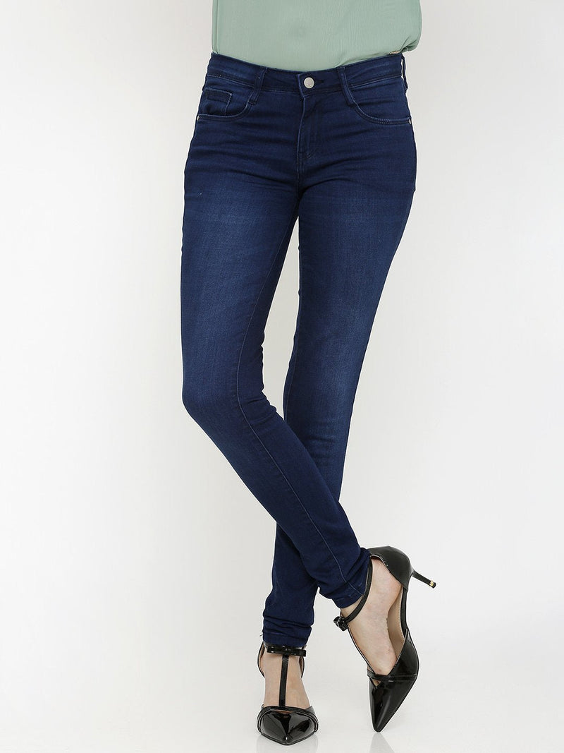 K3006 Mid-Rise Skinny Full Length Jeans - Ink Blue