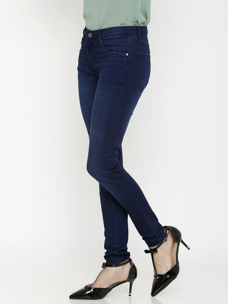 K3006 Mid-Rise Skinny Full Length Jeans - Ink Blue