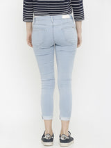 K4050 Mid-Rise Skinny Crop Length Jeans - Light Blue