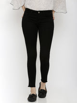 K4050 Mid-Rise Skinny Crop Length Jeans - Black