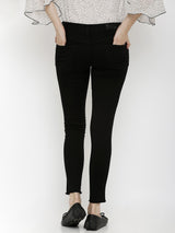 K4050 Mid-Rise Skinny Crop Length Jeans - Black