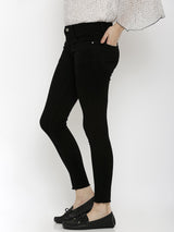 K4050 Mid-Rise Skinny Crop Length Jeans - Black
