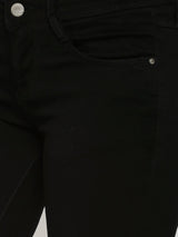 K4050 Mid-Rise Skinny Crop Length Jeans - Black