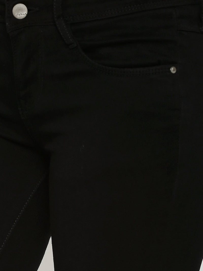 K4050 Mid-Rise Skinny Crop Length Jeans - Black