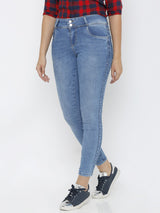 K4014 High-Rise Skinny Jeans - Medium Blue