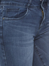 K4050 Mid-Rise Skinny Crop Length Jeans - Dark Blue