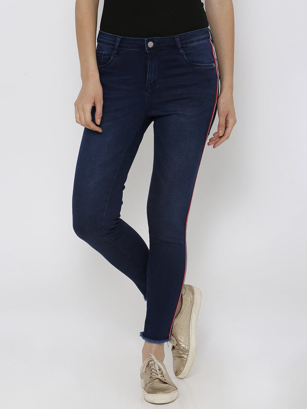 K4014 High-Rise Skinny Jeans - Dark Blue