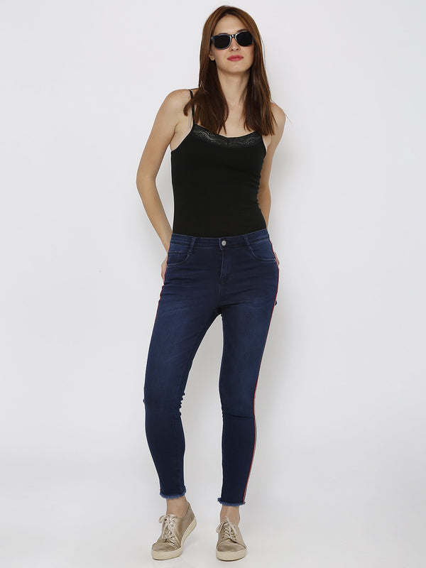 K4014 High-Rise Skinny Jeans - Dark Blue
