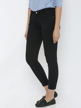 K4050 Mid-Rise Skinny Crop Length Jeans - Black