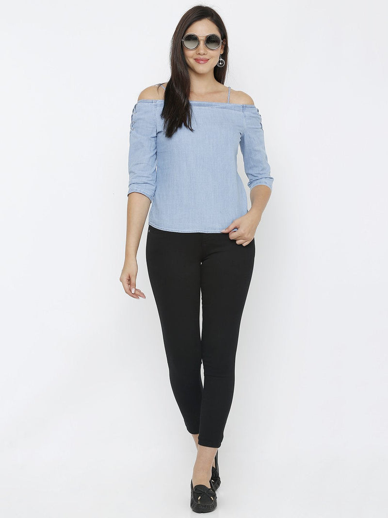 K4050 Mid-Rise Skinny Crop Length Jeans - Black