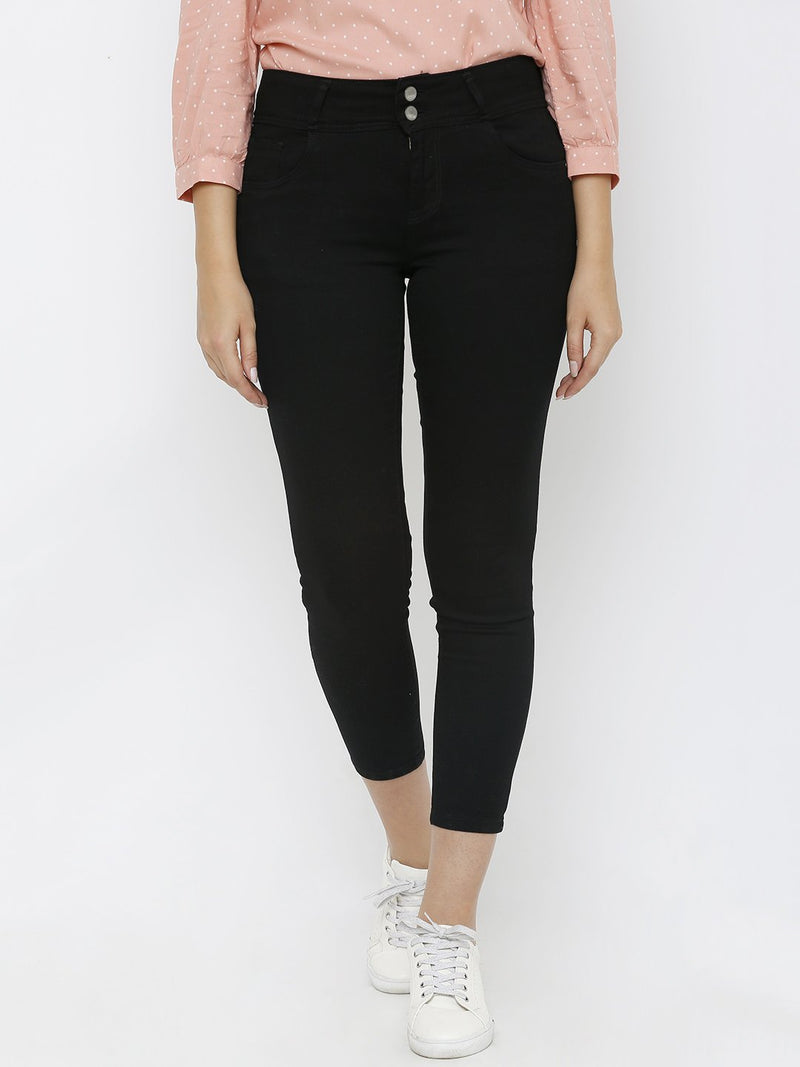 K4014 High-Rise Skinny Jeans - Black