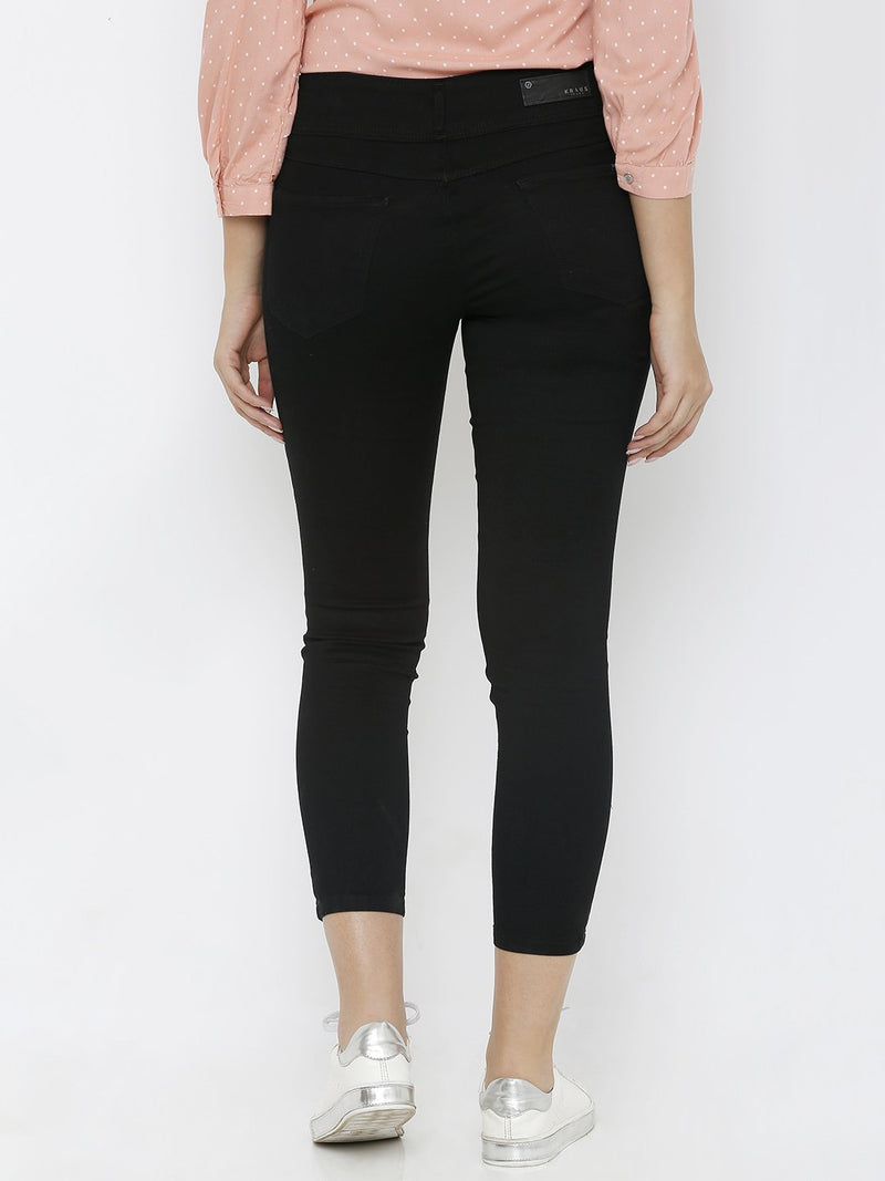 K4014 High-Rise Skinny Jeans - Black
