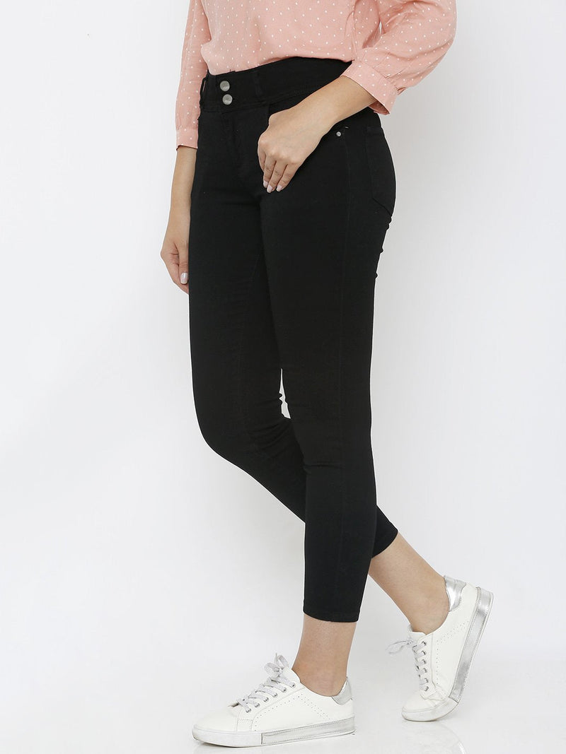 K4014 High-Rise Skinny Jeans - Black