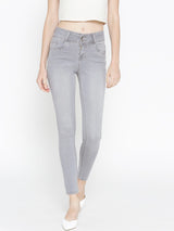 K4014 High-Rise Skinny Jeans - Grey