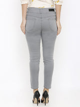 K4050 Mid-Rise Skinny Crop Length Jeans - Grey