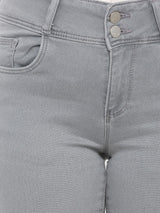 K4050 Mid-Rise Skinny Crop Length Jeans - Grey