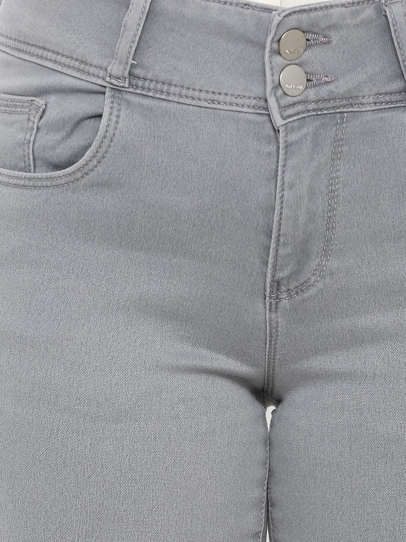 K4050 Mid-Rise Skinny Crop Length Jeans - Grey