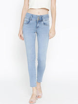 K4014 High-Rise Skinny Jeans - Light Blue