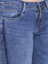 K4050 Mid-Rise Skinny Crop Length Jeans - Blue
