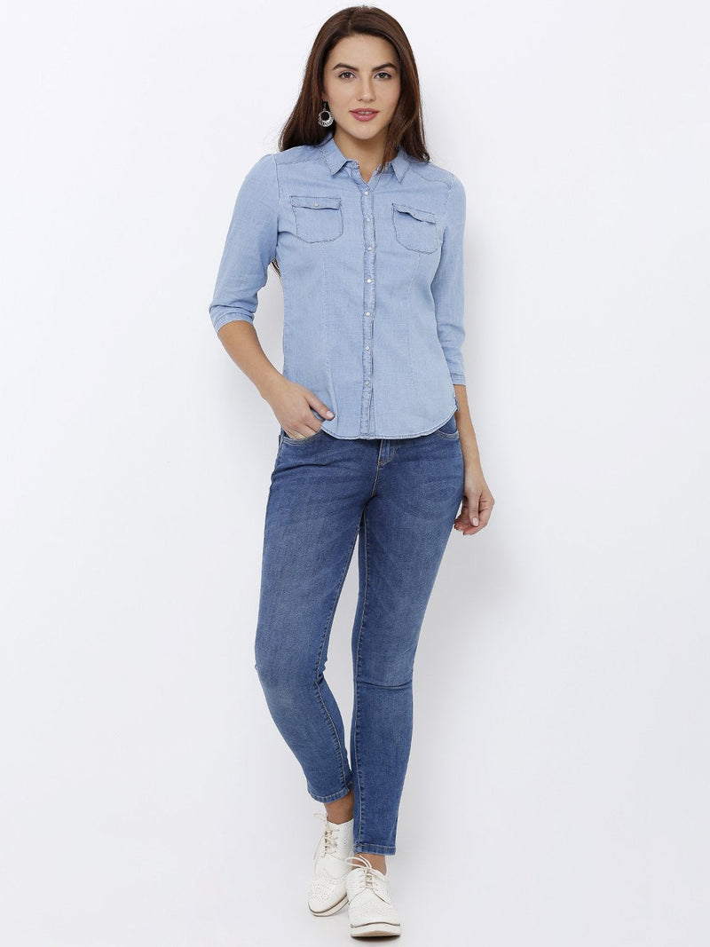 K4014 High-Rise Skinny Jeans - Blue
