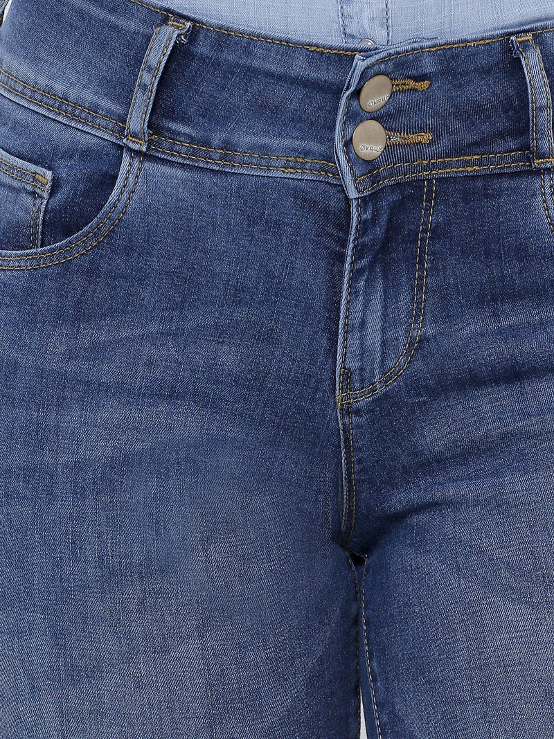 K4014 High-Rise Skinny Jeans - Blue