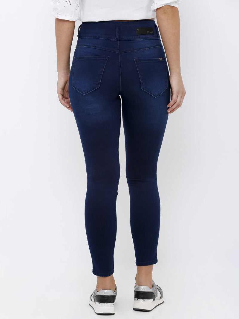 K4014 High-Rise Skinny Jeans - Ink Blue