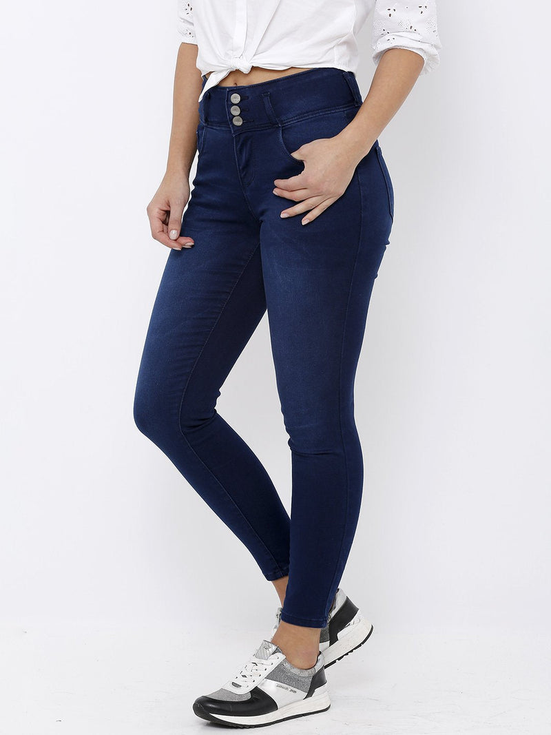K4014 High-Rise Skinny Jeans - Ink Blue