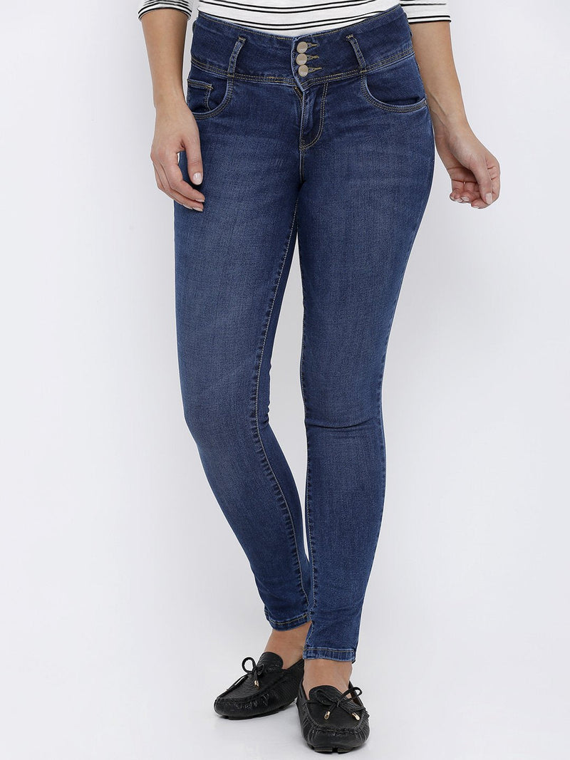 K4014 High-Rise Skinny Jeans - Blue