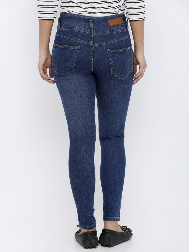K4014 High-Rise Skinny Jeans - Blue