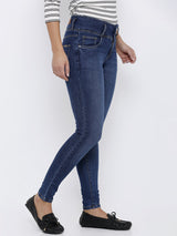 K4014 High-Rise Skinny Jeans - Blue