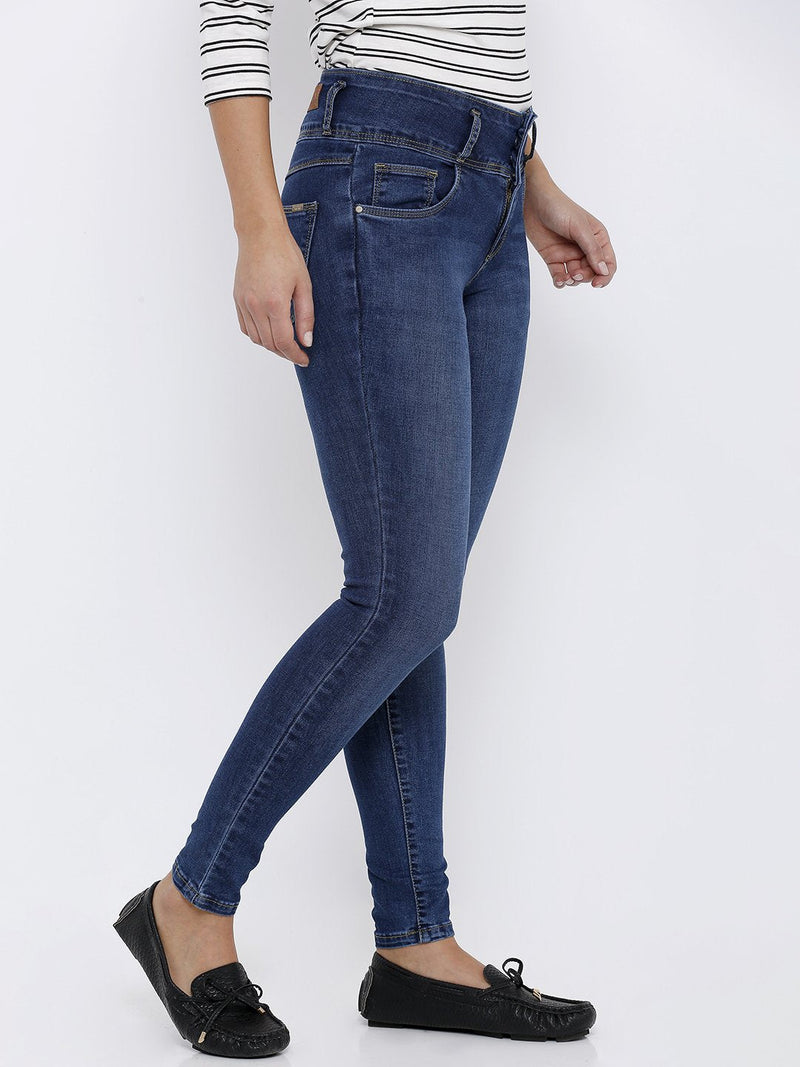 K4014 High-Rise Skinny Jeans - Blue