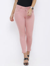 K4050 Mid-Rise Skinny Crop Length Jeans - Blush Pink