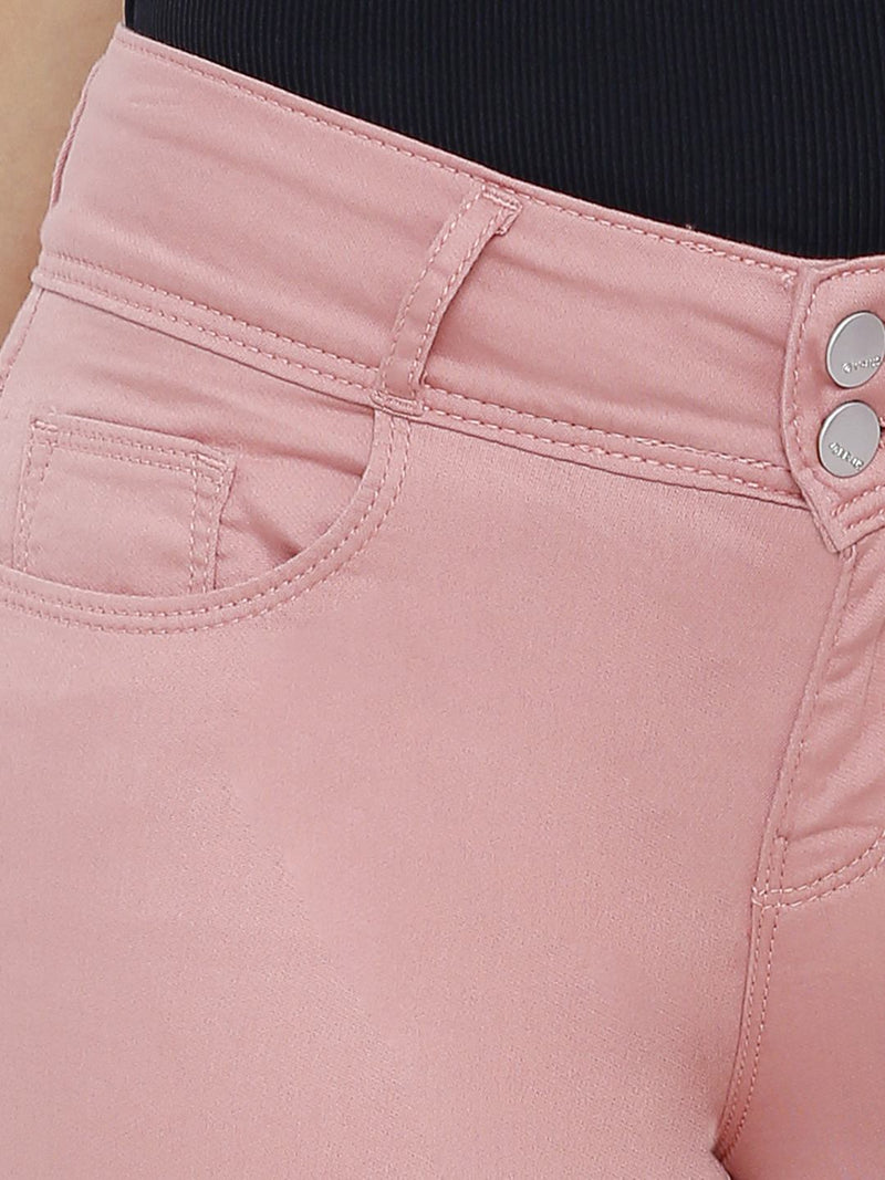K4050 Mid-Rise Skinny Crop Length Jeans - Blush Pink