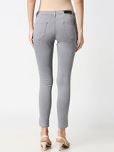 K4068 Mid-Rise Push Up Super Skinny Jeans - Grey