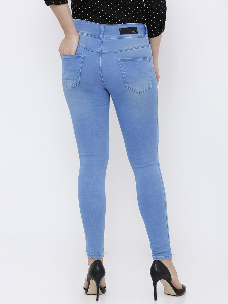 K4014 High-Rise Skinny Jeans - Blue