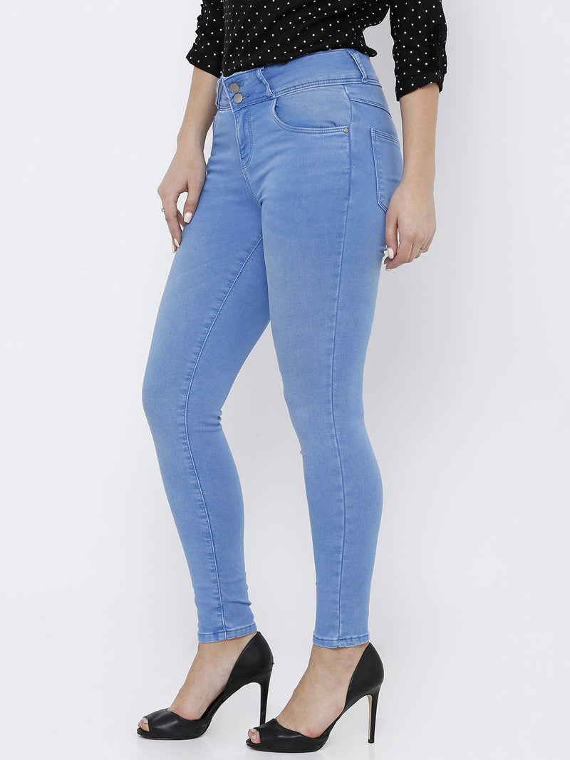 K4014 High-Rise Skinny Jeans - Blue