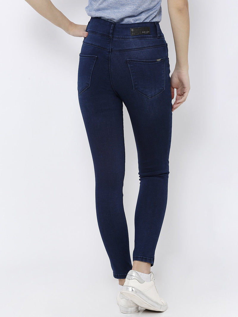 K4014 High-Rise Skinny Jeans - Dark Blue