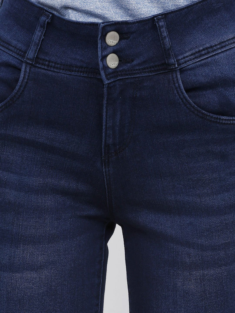 K4014 High-Rise Skinny Jeans - Dark Blue