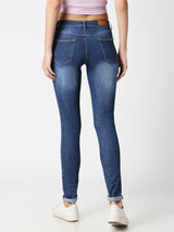 K3006 Mid-Rise Skinny Full Length Jeans - Blue
