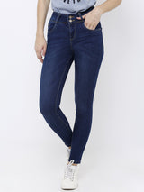 K4014 High-Rise Skinny Jeans - Dark Blue