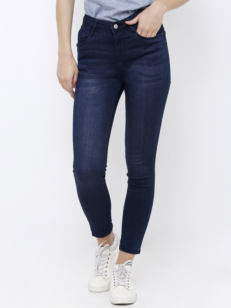 K4068 Mid-Rise Push Up Super Skinny Jeans - Ink Blue