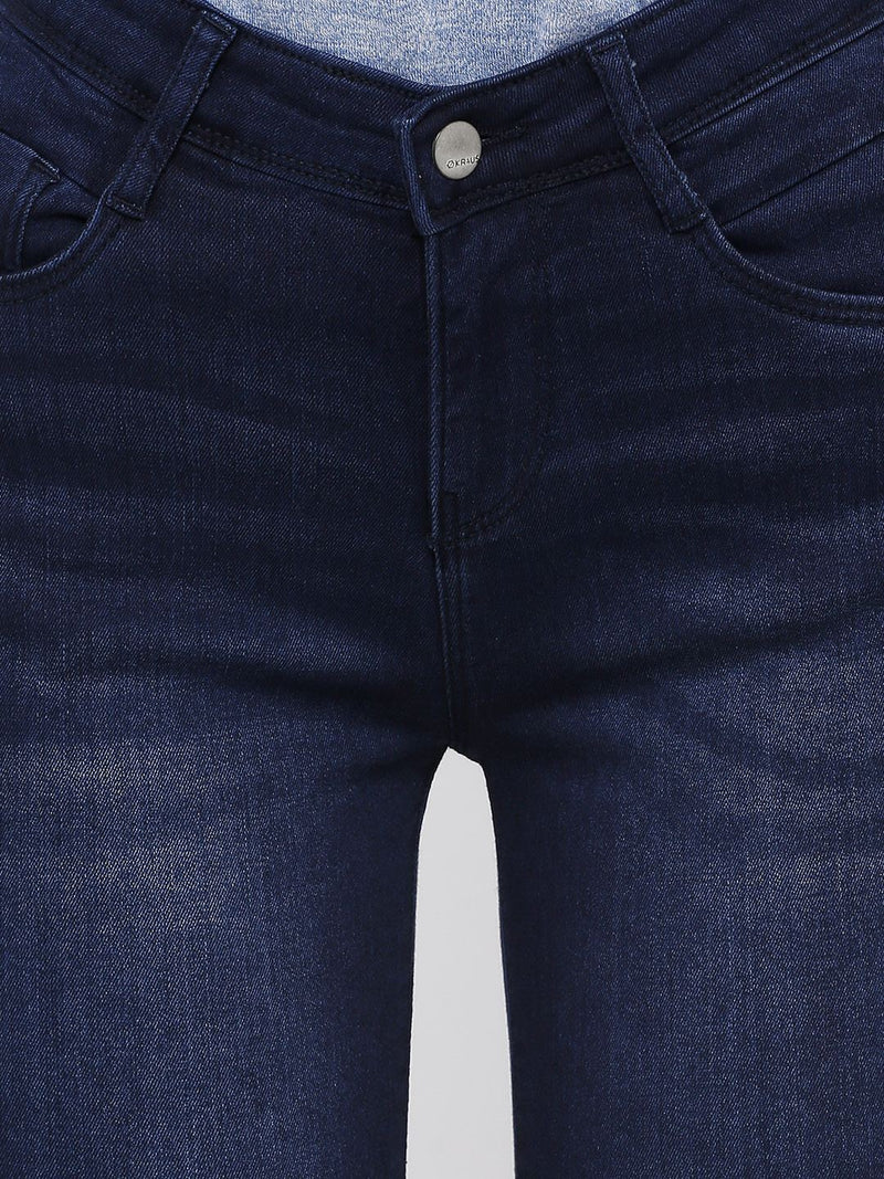 K4068 Mid-Rise Push Up Super Skinny Jeans - Ink Blue