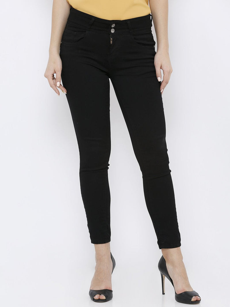 K4014 High-Rise Skinny Jeans - Black