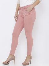 K5058 High-Rise Crop Jeans - Blush Pink