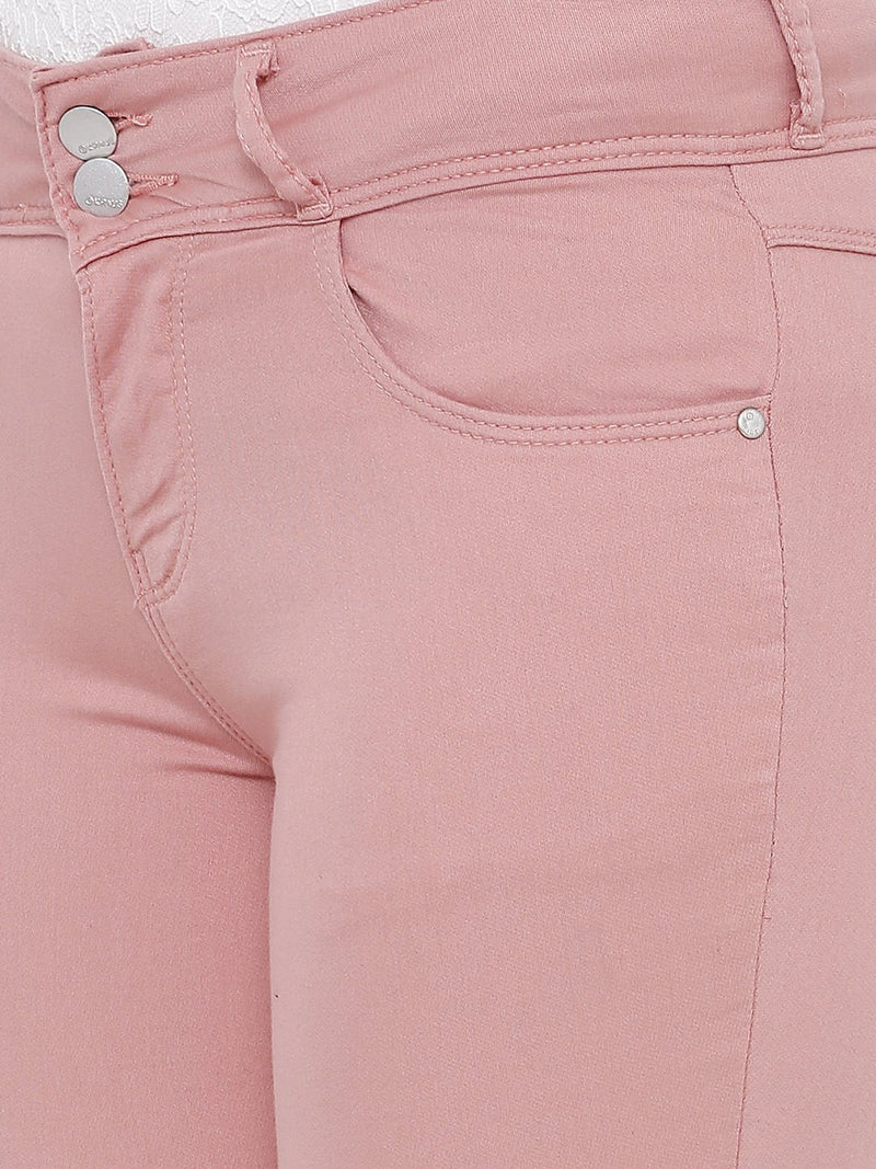K5058 High-Rise Crop Jeans - Blush Pink