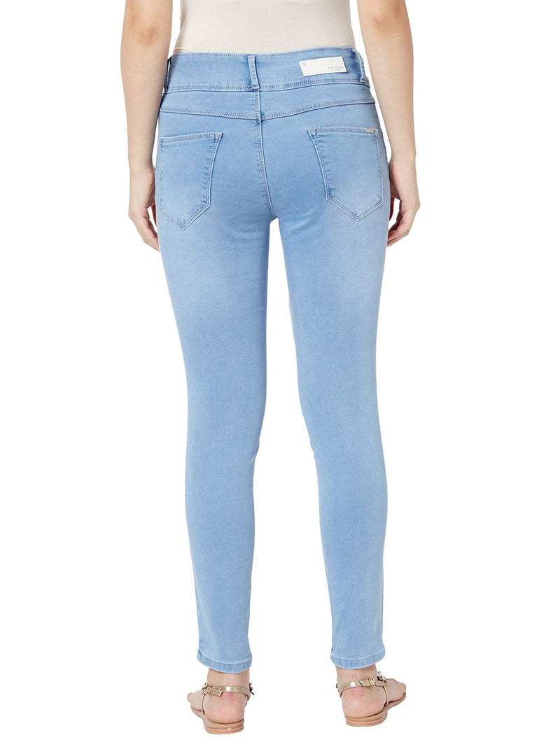 K4014 High-Rise Skinny Jeans - Light Blue