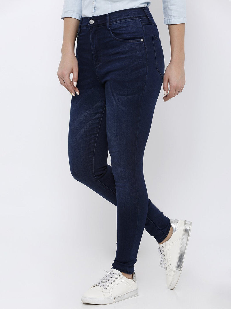 K5058 High-Rise Crop Jeans - Dark Blue