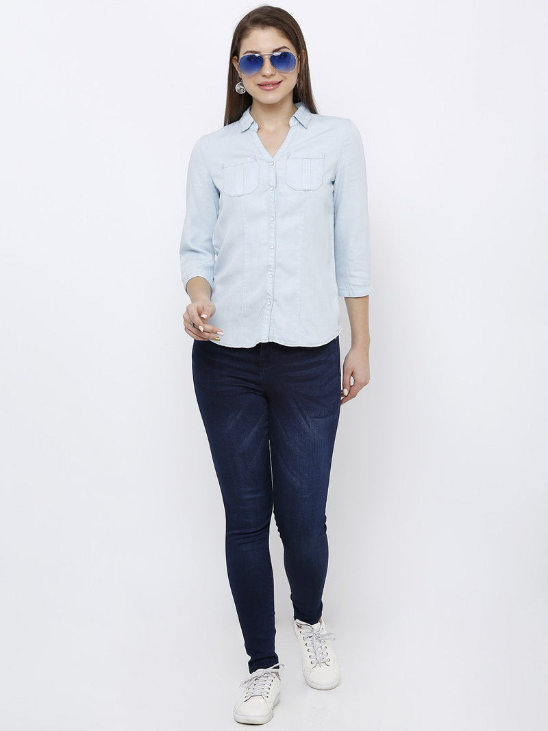 K5058 High-Rise Crop Jeans - Dark Blue