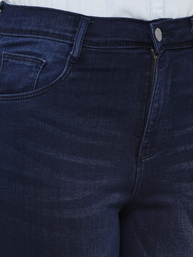 K5058 High-Rise Crop Jeans - Dark Blue