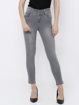 K4014 High-Rise Skinny Jeans - Grey